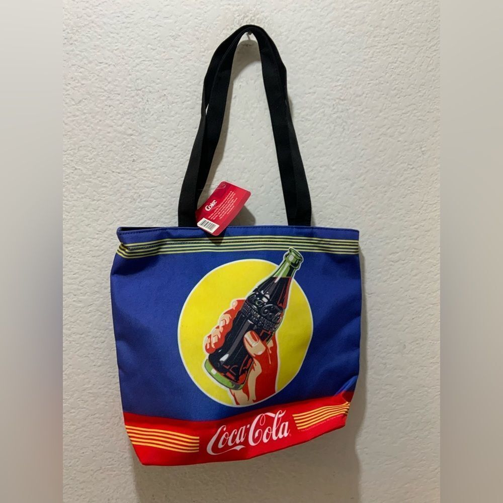 New Coca Cola Vintage Art Tote Handbag Red Blue Casual Going Out Carrying Bag